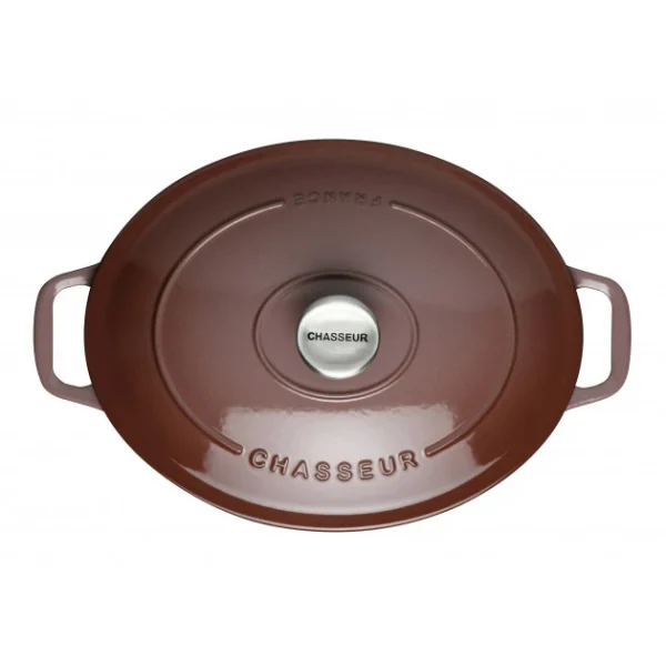 fashion pas cher Cocotte en Fonte Ovale 29 cm Bois de Rose Chasseur 1