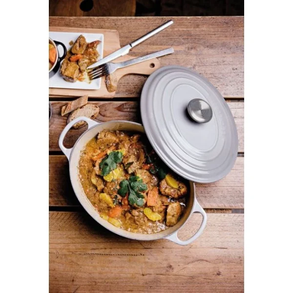 Cocotte en fonte Ovale 29 cm Mist Grey Le Creuset Signature Service Clients Dédié 6