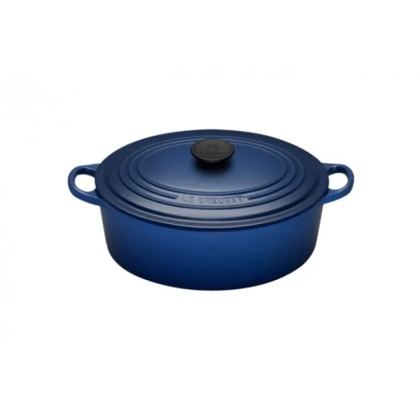 pas cher Cocotte en Fonte Ovale 29 cm “Tradition” Bleu Cobalt Le Creuset 1