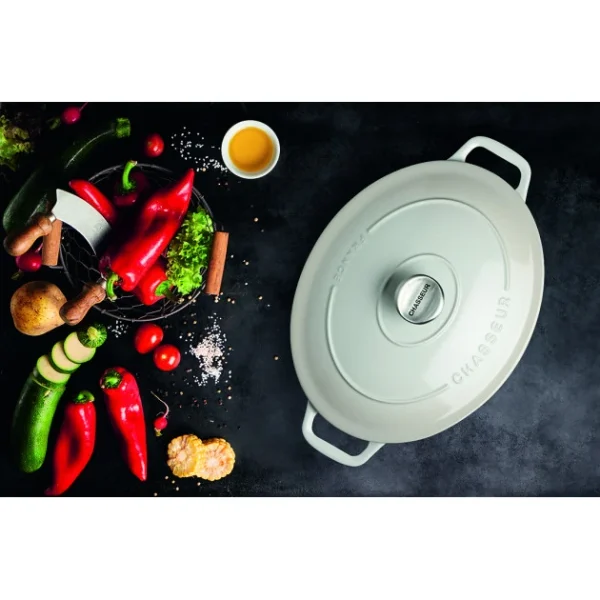pas cher marque Cocotte en Fonte Ovale 33 cm Macadamia Chasseur 4