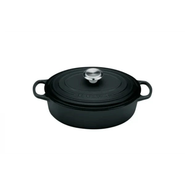 Cocotte en Fonte Ovale Basse 27 cm Noir Mat Le Creuset Signature prix pas cher 1