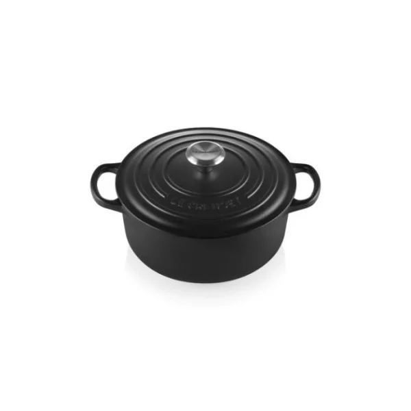 Authenticité garantie Cocotte en Fonte Ronde 18 cm Noir mat Le Creuset Signature 1