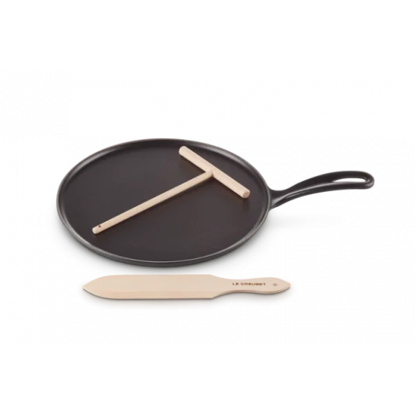 Crêpière En Fonte 27 Cm Noir Mat Avec Spatule & Râteau Le Creuset exclusivement disponibles 3