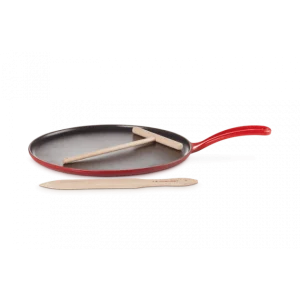 Crêpière Fonte Émaillée 27 cm Cerise avec Accessoires Le Creuset jusqu'à 6