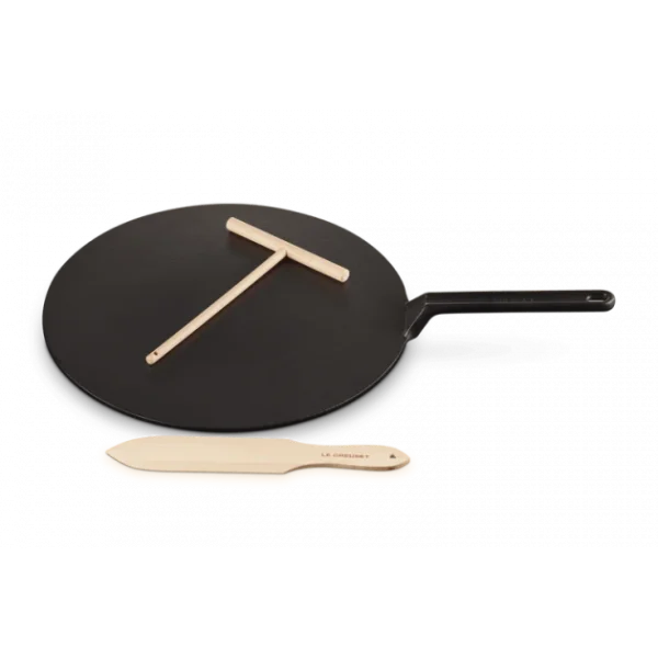 Crêpière Fonte Émaillée 32 Cm Noir Avec Accessoires Le Creuset en solde 1