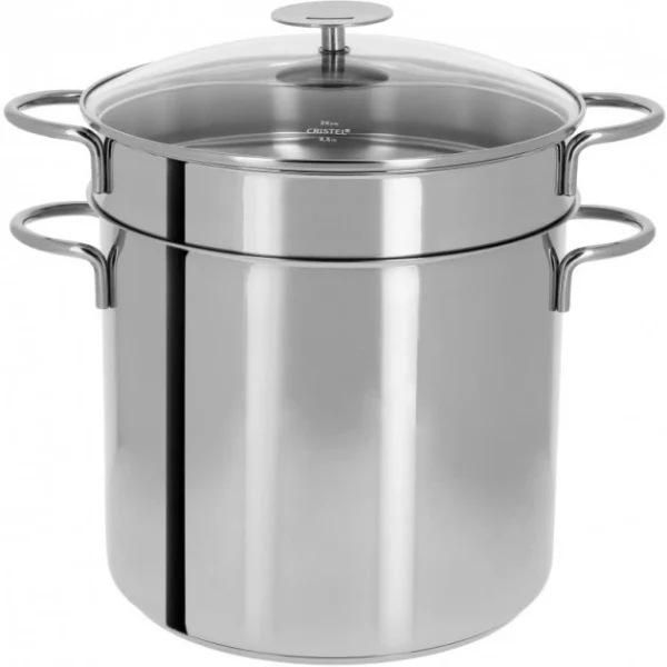 vente chaude Ensemble Cuiseur à Pâtes Mutine Ø 22 Cm Manche Fixe Inox Cristel 1