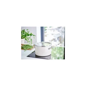 vente pas cher Faitout Émaillé 24cm Crème KitchenAid 7
