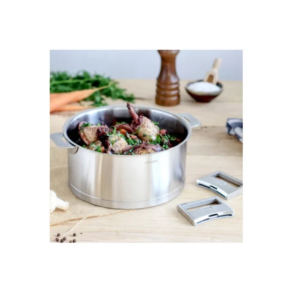 pas cher Faitout Ø 24 cm Strate Amovible Inox Cristel 4