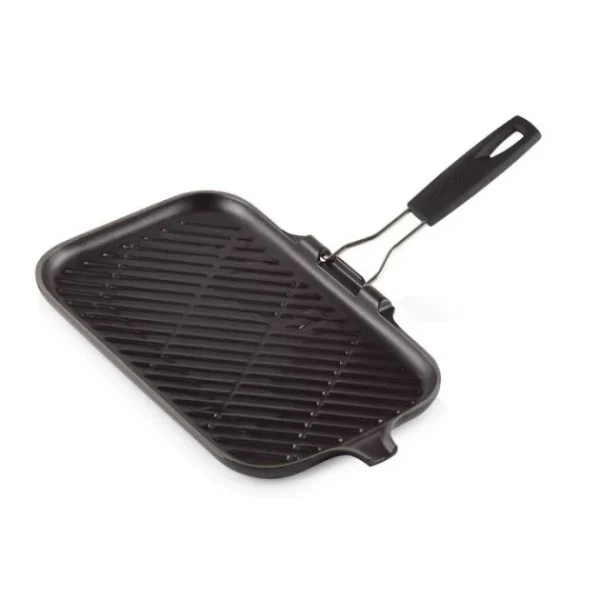 comparez les prix Gril en Fonte rectangulaire 36 x 20 cm avec Manche repliable Le Creuset 1