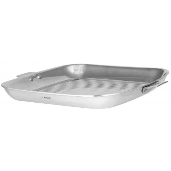 marque pas cher Grill Carré Casteline 30 Cm Poignée Amovible Inox Cristel 3