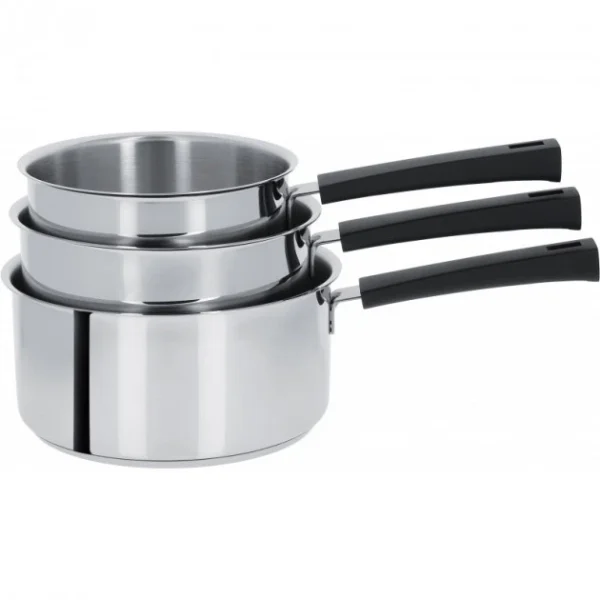 Lot de 3 Casseroles inox à Poignée Noire Mutine Fixe Cristel Acheter 1
