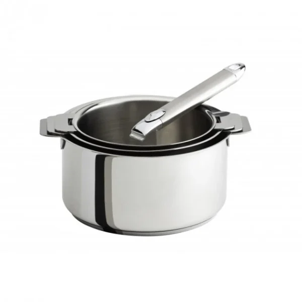 soldes luxe Lot De 3 Casseroles Inox Mutine Amovible Avec Poignée Zenith Cristel 1