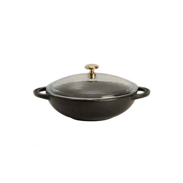 Livraison internationale Mini Wok En Fonte 18 Cm Noir Mat Chasseur 1