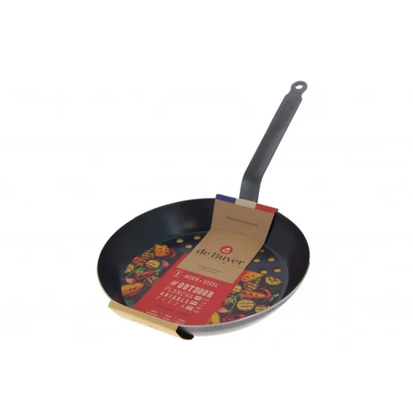 Poêle à Légumes Perforée Tôle Bleue Ø 28 Cm Outdoor De Buyer bas prix 4