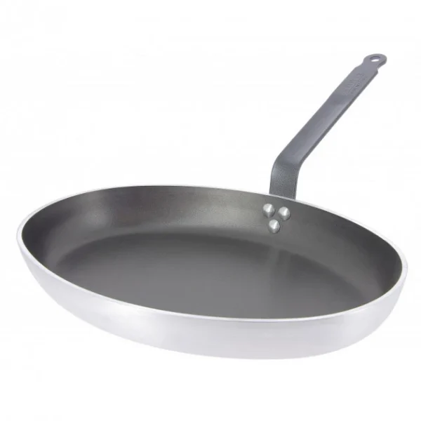 soldes officiel Poêle à Poisson Ovale ø36 cm Antiadhésive avec Couvercle en Verre Choc Resto Induction De Buyer 4