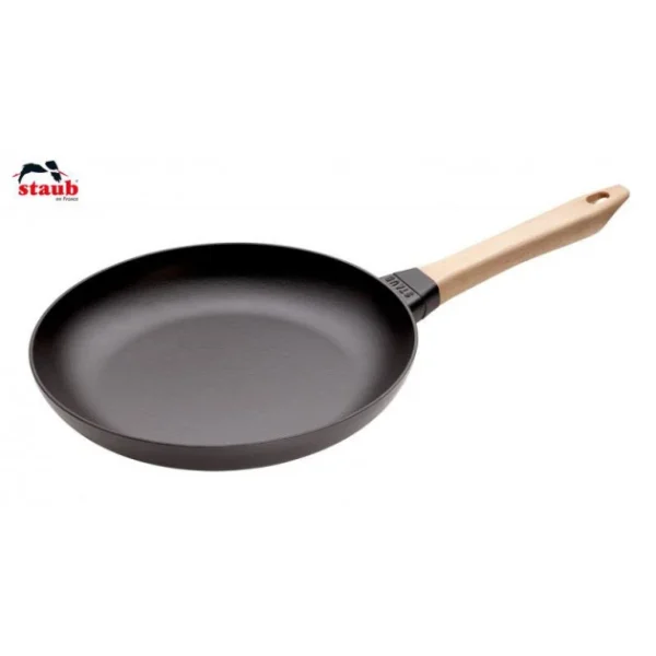 Promotio de vente Poêle en Fonte Noir 28 cm Manche Bois Staub 1