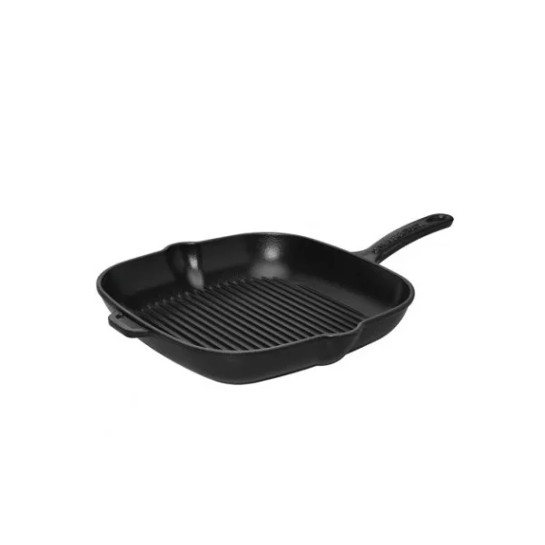 meilleur cadeau Poêle-gril en Fonte carré 20 cm Noir Mat Chasseur 1
