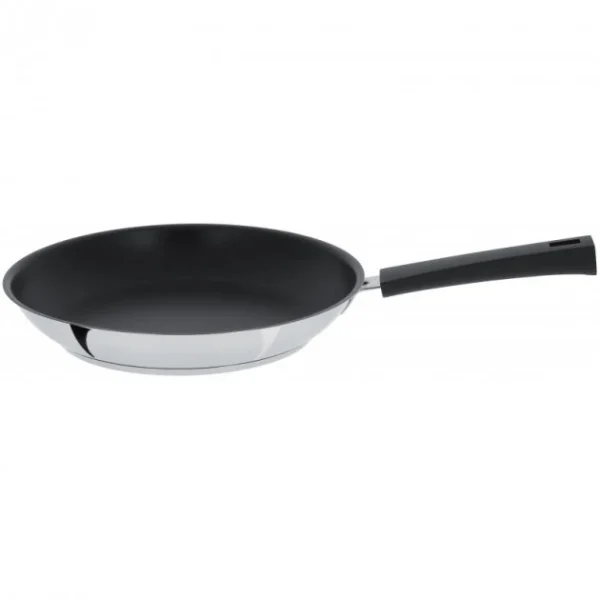 Poêle Mutine Ø 28 cm Manche Fixe Anti-Adhésive Inox Cristel a Prix Discount 1