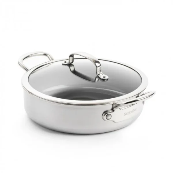des prix incroyables Sauteuse Inox Ø 26 Cm Avec Couvercle PREMIERE GreenPan 1