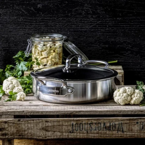 des prix incroyables Sauteuse Inox Ø 26 Cm Avec Couvercle PREMIERE GreenPan 9