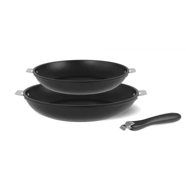 Meilleur Prix Garanti Set de 2 Poêles Cookway 24 et 28 cm Exceliss+ Poignée Amovible Cristel 1
