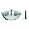 Set Wok Casteline 28 Cm Inox Poignée Amovible Et Couvercle Cristel soldes ligne 22