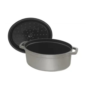 Officielle STAUB Cocotte Fonte Ovale 15 Cm Gris Graphite 0,6 L 12