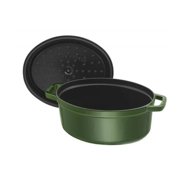 STAUB Cocotte Fonte Ovale 29 cm Vert Basilic Majolique 4,2 L Neuve avec étiquette 3