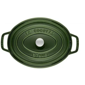 STAUB Cocotte Fonte Ovale 29 cm Vert Basilic Majolique 4,2 L Neuve avec étiquette 10