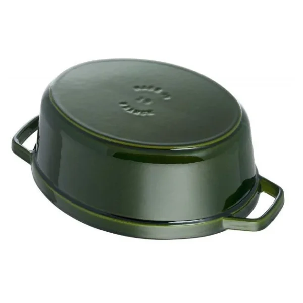 STAUB Cocotte Fonte Ovale 29 cm Vert Basilic Majolique 4,2 L Neuve avec étiquette 5