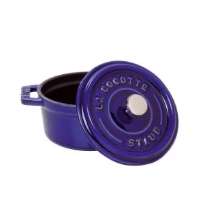 vente en ligne STAUB Cocotte Fonte Ronde 24 cm Bleu Intense Majolique 3,8 L 6