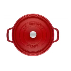 vente pas cher en ligne STAUB Cocotte Fonte Ronde 26 cm Rouge Cerise 5,2 L 8