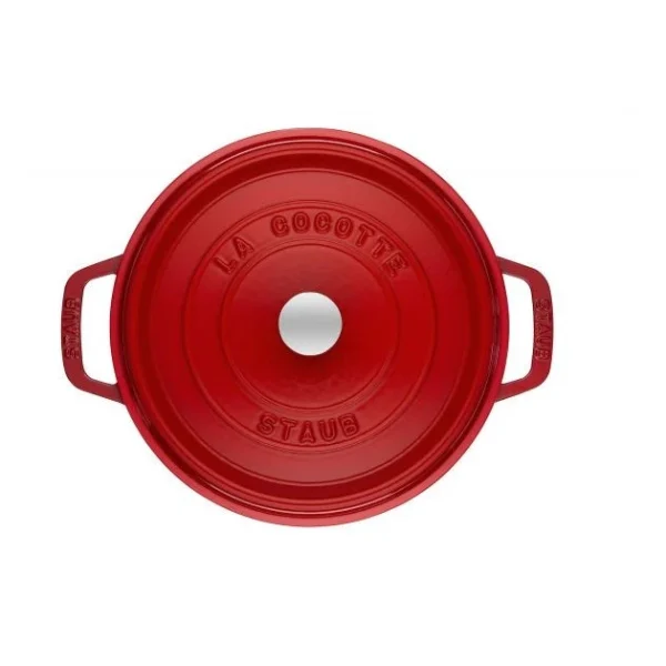 vente pas cher en ligne STAUB Cocotte Fonte Ronde 26 cm Rouge Cerise 5,2 L 3