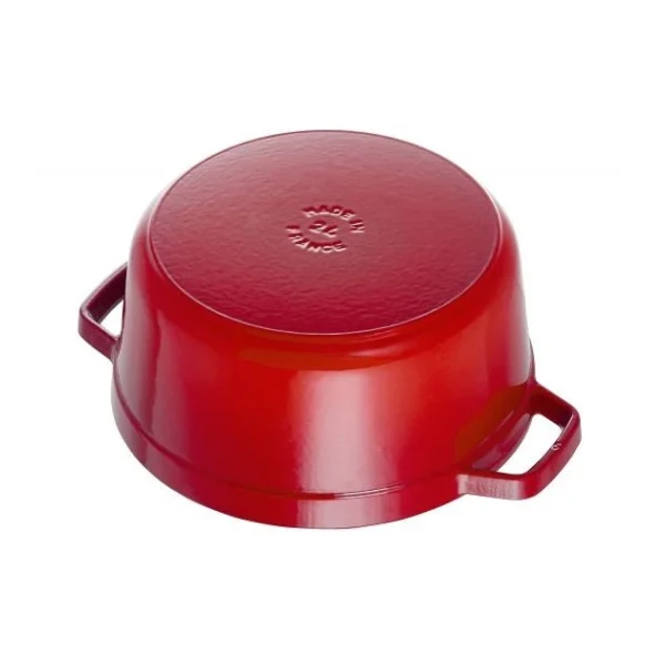 vente pas cher en ligne STAUB Cocotte Fonte Ronde 26 cm Rouge Cerise 5,2 L 4