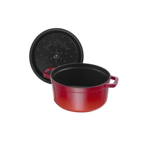 vente pas cher en ligne STAUB Cocotte Fonte Ronde 26 cm Rouge Cerise 5,2 L 5