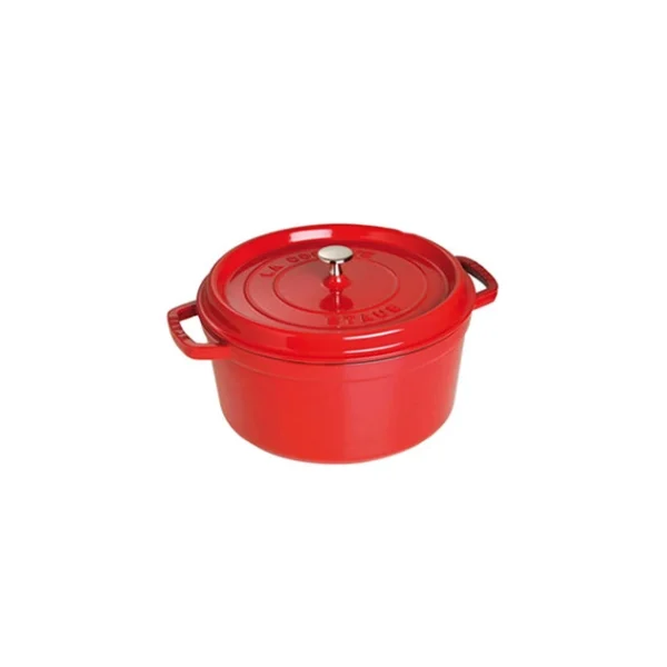 vente pas cher en ligne STAUB Cocotte Fonte Ronde 26 cm Rouge Cerise 5,2 L 1