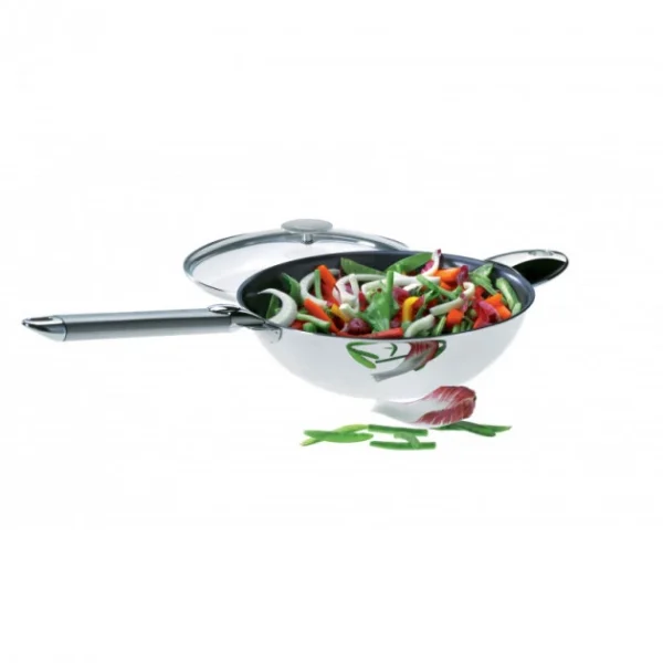 Wok Casteline Ø 24 cm Manche Amovible Anti-Adhésif Inox Cristel mode 4