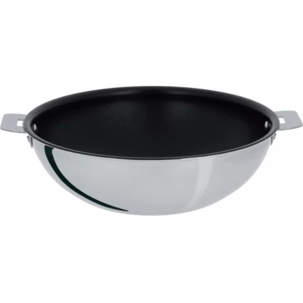 Wok Casteline Ø 28 cm Manche Amovible Anti-Adhésif Inox Cristel grande qualité 1