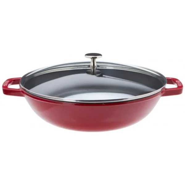Wok En Fonte 30 Cm Rouge Staub soldes 1