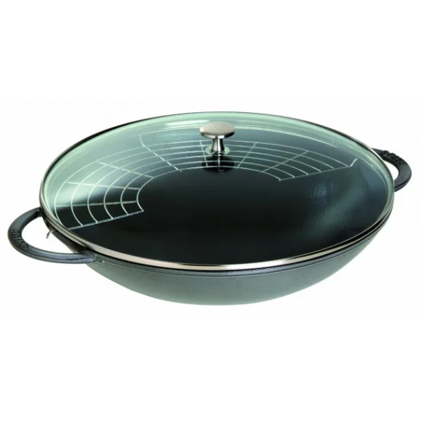 Wok en Fonte 37 cm Gris Staub Satisfait ou Remboursé 1