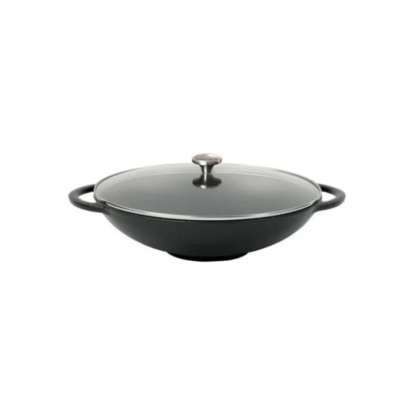 mode Wok en Fonte 37 cm Noir Mat Chasseur 1